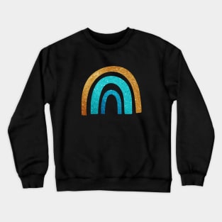 Gold and Blue Glitter Rainbow Crewneck Sweatshirt